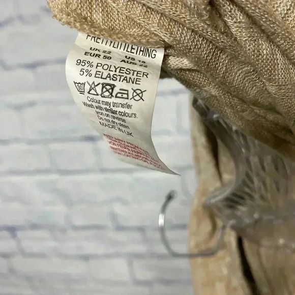 Pretty Little Thing Plus Oatmeal Rib Knitted Bardot Jumpsuit - Picture 8 of 8